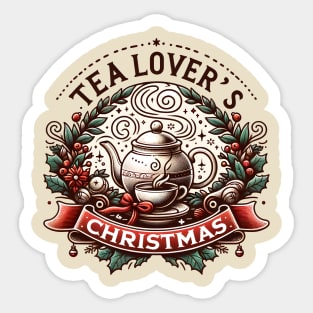 Tea Lovers Christmas Sticker